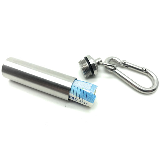 Alu Metallkapsel Aufbewahrungs Pillendose Kapsel Schlüsselanhänger aus Aluminium 